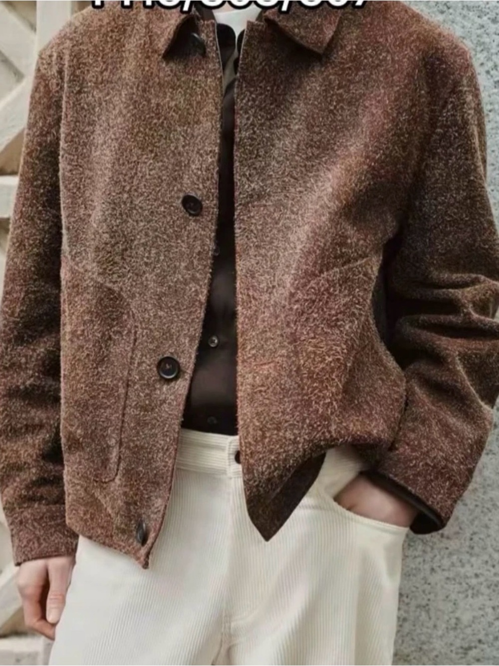 Zara Cropped Brushed Suede Leather Jacket Clay Brown